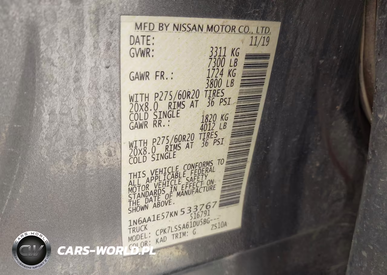 2019 Nissan Titan Sv VIN:1N6AA1E57KN533767 - 9