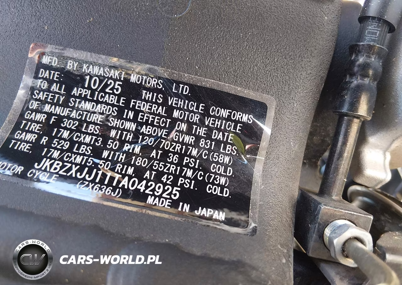 2026 Kawasaki Zx636 K VIN:JKBZXJJ11TA042925 - 10