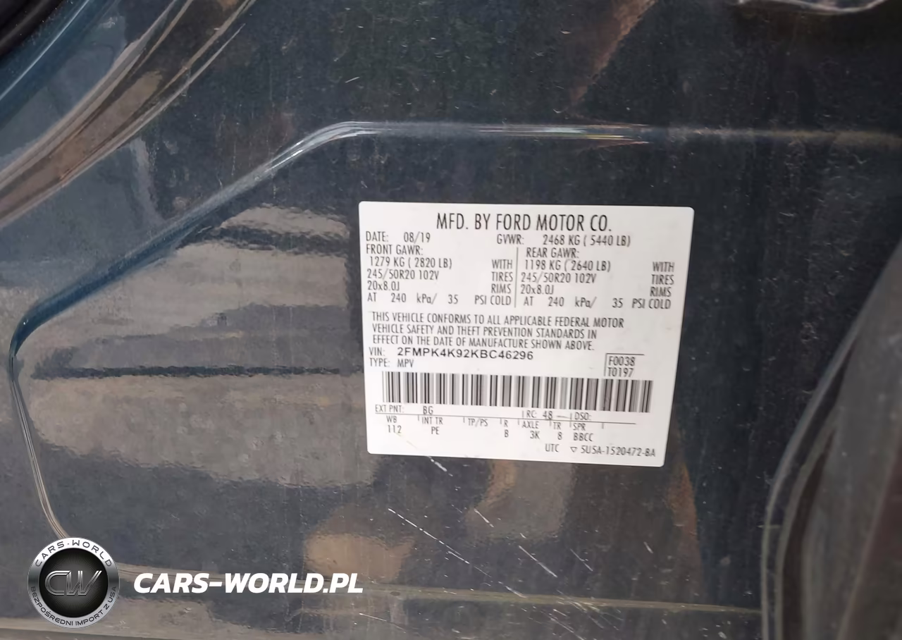2019 Ford Edge Titanium VIN:2FMPK4K92KBC46296 - 9