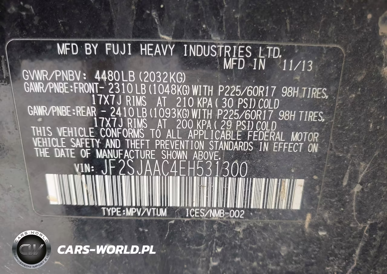 2014 Subaru Forester 2.5I VIN:JF2SJAAC4EH531300 - 9