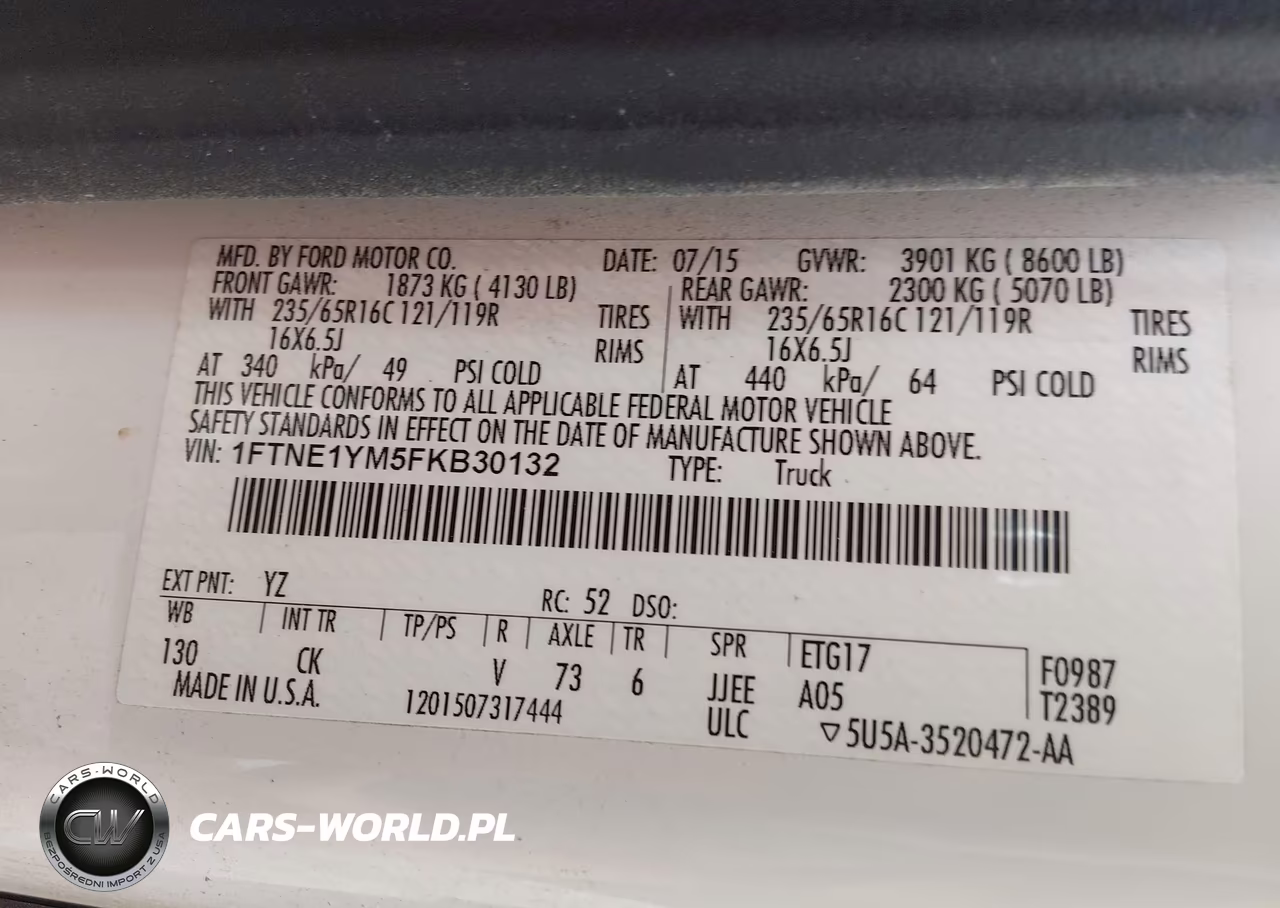 2015 Ford Transit-150 VIN:1FTNE1YM5FKB30132 - 9