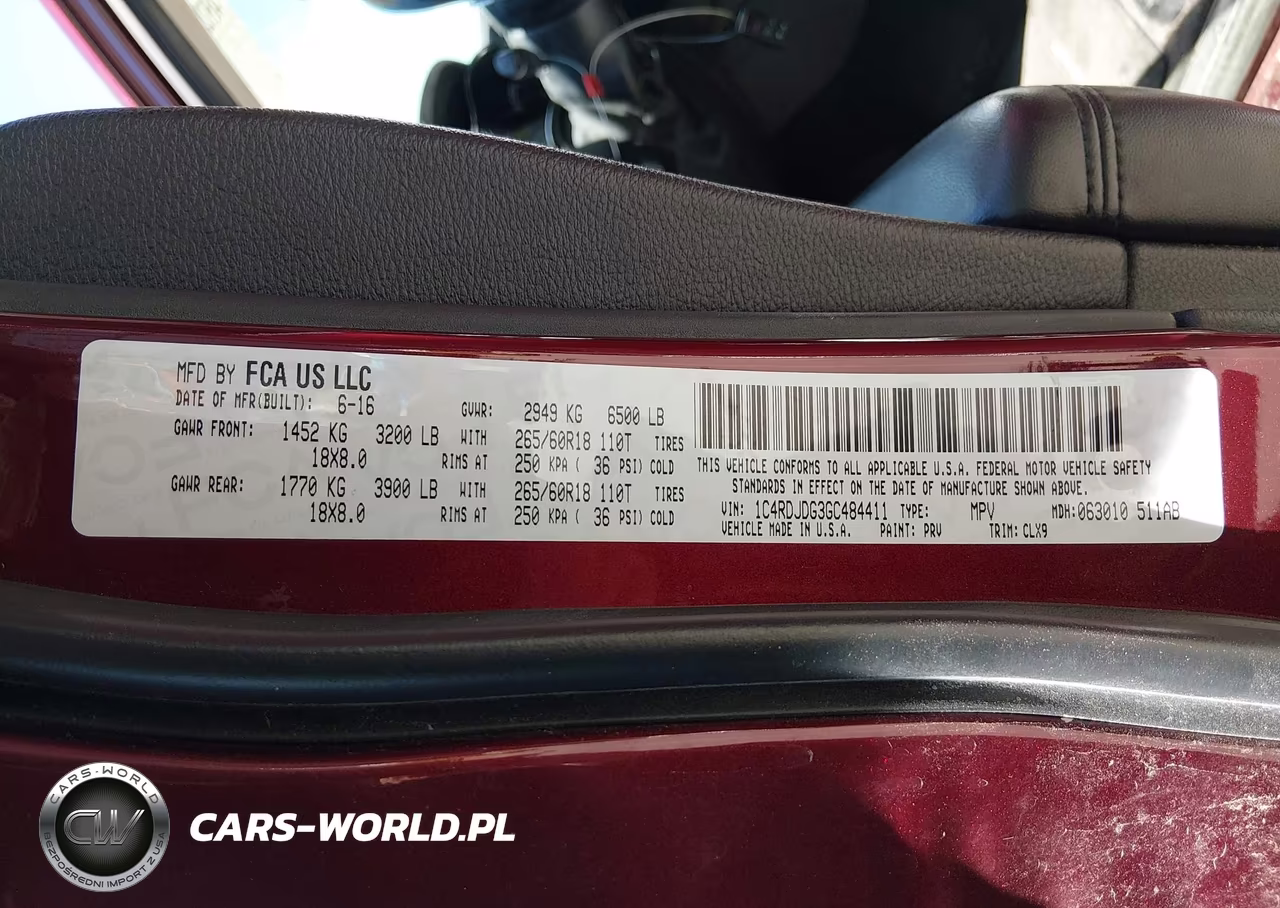 2016 Dodge Durango Limited VIN:1C4RDJDG3GC484411 - 9