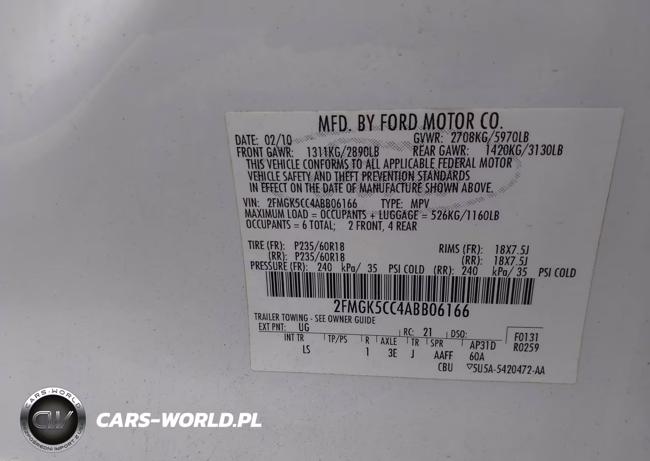 2010 Ford Flex Sel VIN:2FMGK5CC4ABB06166 - 9