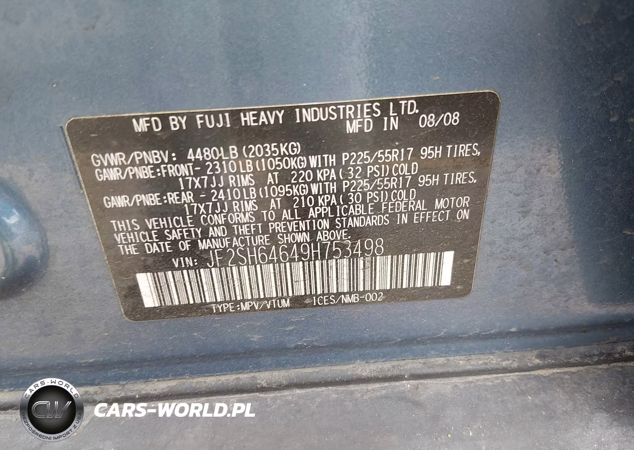 2009 Subaru Forester 2.5X Limited VIN:JF2SH64649H753498 - 9