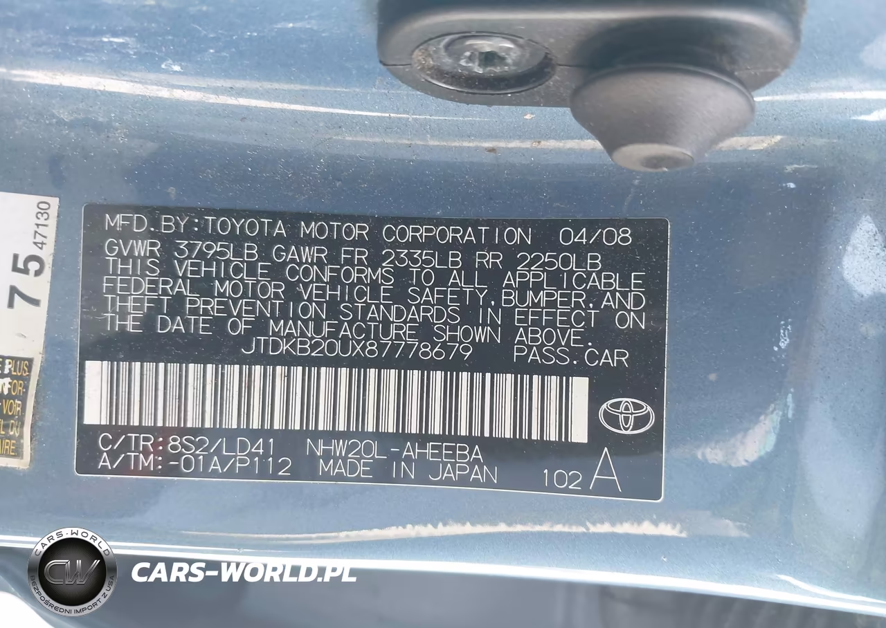 2008 Toyota Prius VIN:JTDKB20UX87778679 - 9