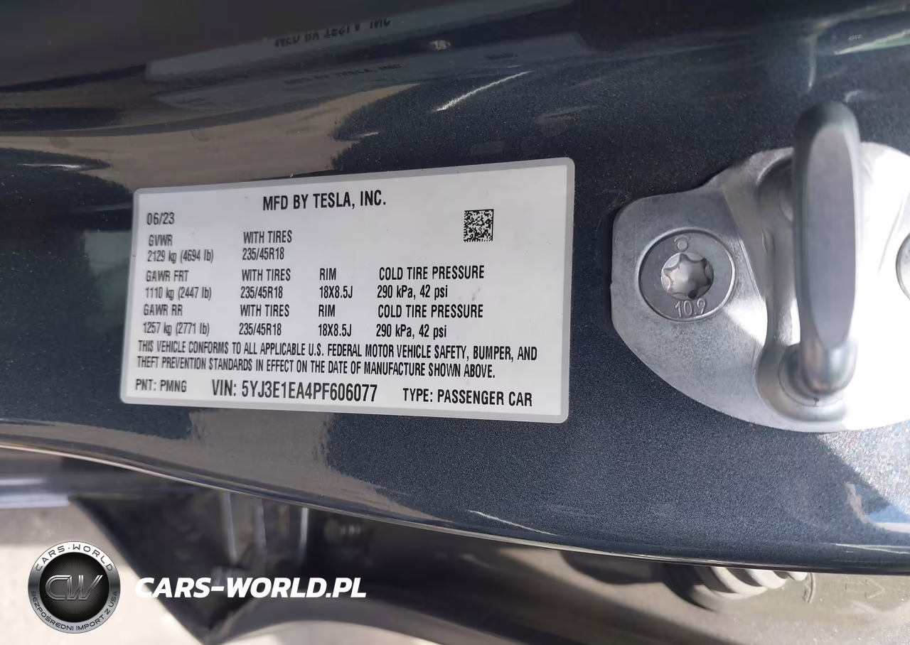 2023 Tesla Model 3 Rear-Wheel Drive VIN:5YJ3E1EA4PF606077 - 9
