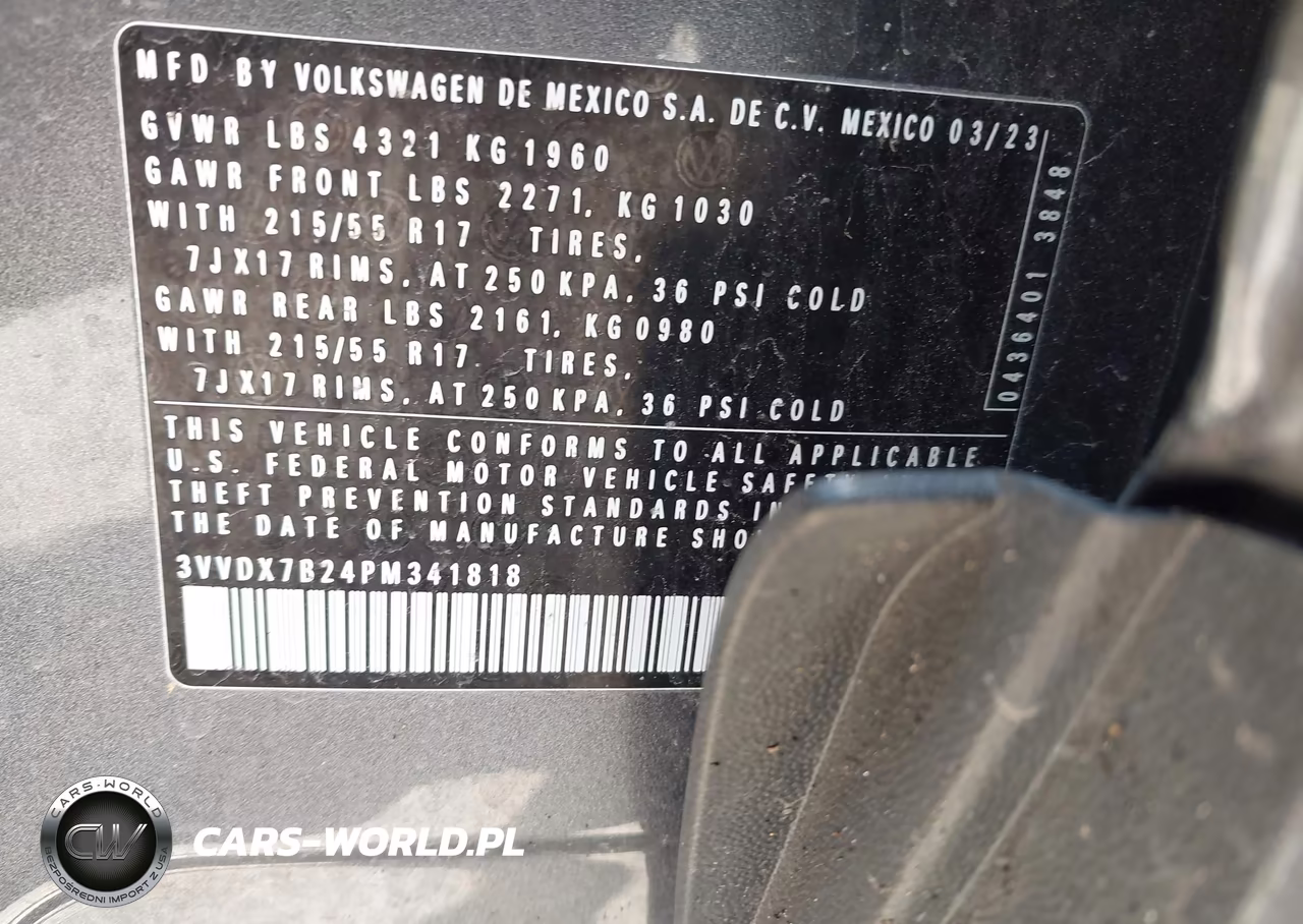 2023 Volkswagen Taos 1.5T S VIN:3VVDX7B24PM341818 - 9