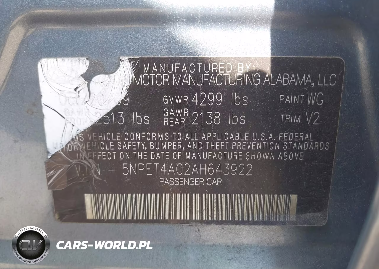 2010 Hyundai Sonata Gls VIN:5NPET4AC2AH643922 - 9