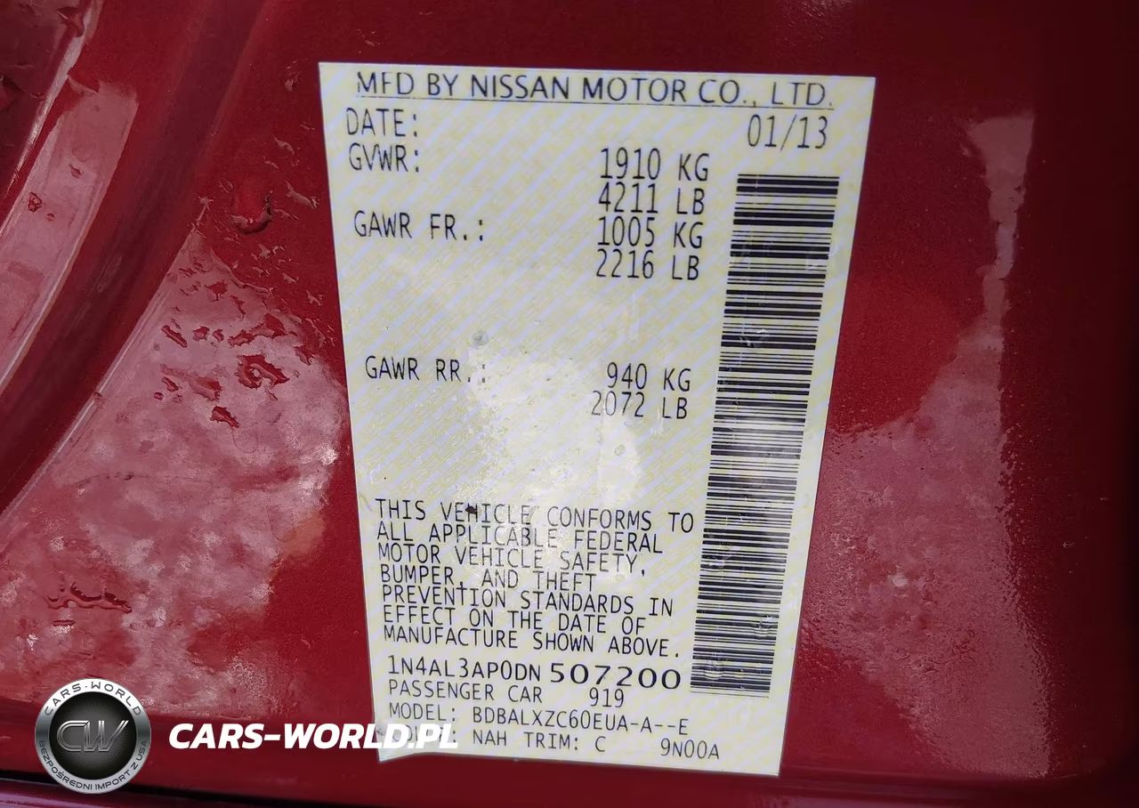 2013 Nissan Altima 2.5 Sl VIN:1N4AL3AP0DN507200 - 9