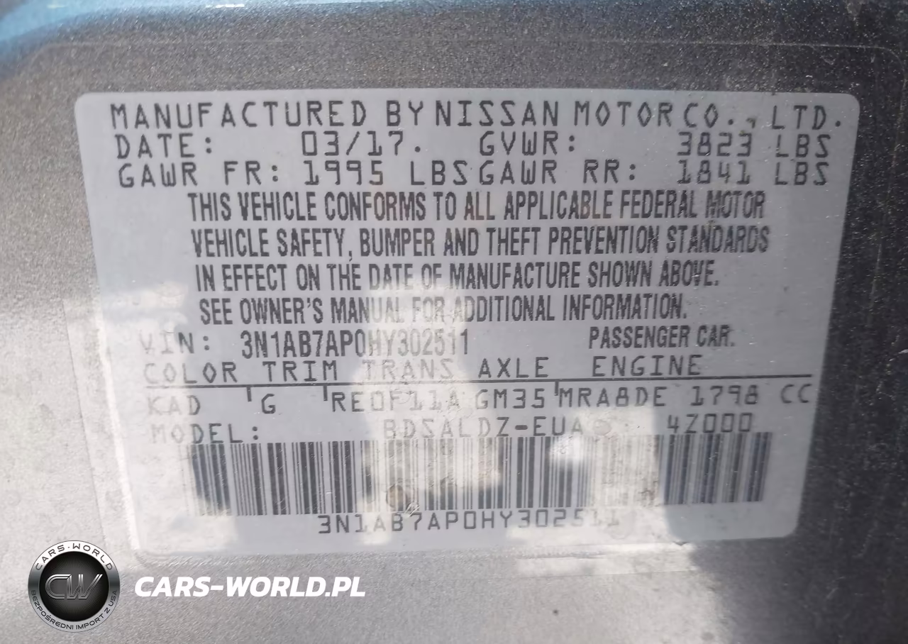 2017 Nissan Sentra Sv VIN:3N1AB7AP0HY302511 - 9