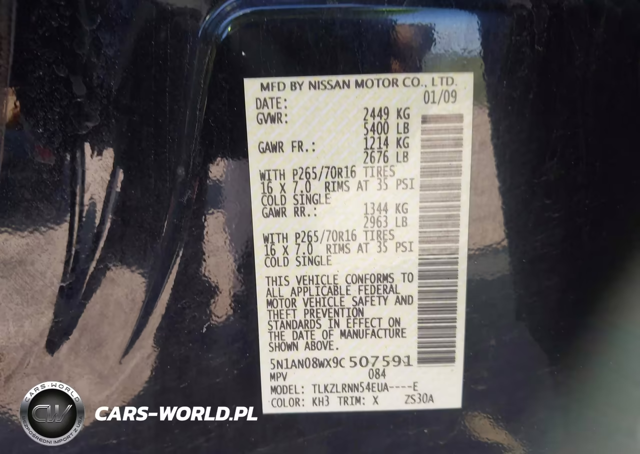 2009 Nissan Xterra S VIN:5N1AN08WX9C507591 - 9