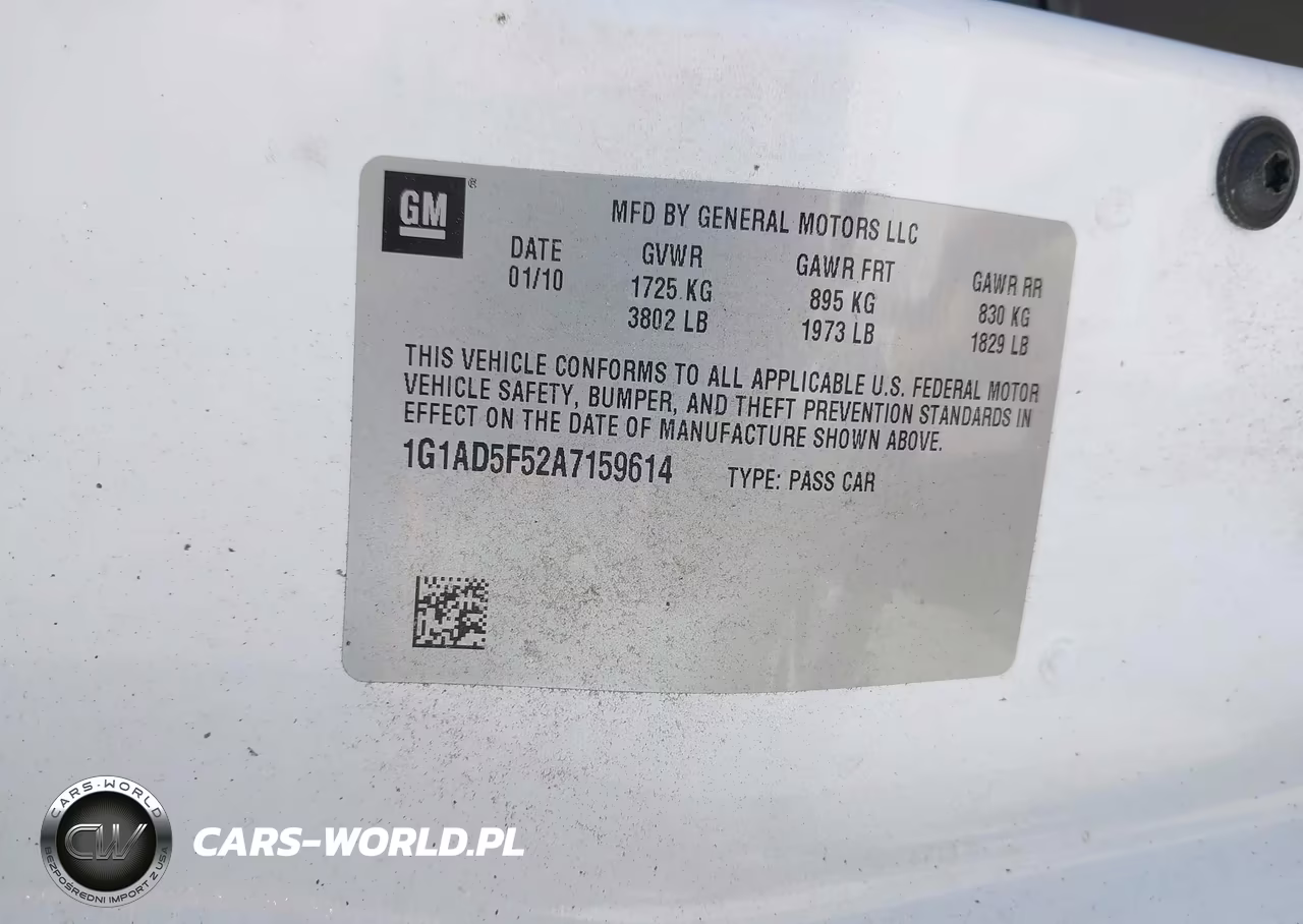 2010 Chevrolet Cobalt Lt VIN:1G1AD5F52A7159614 - 9