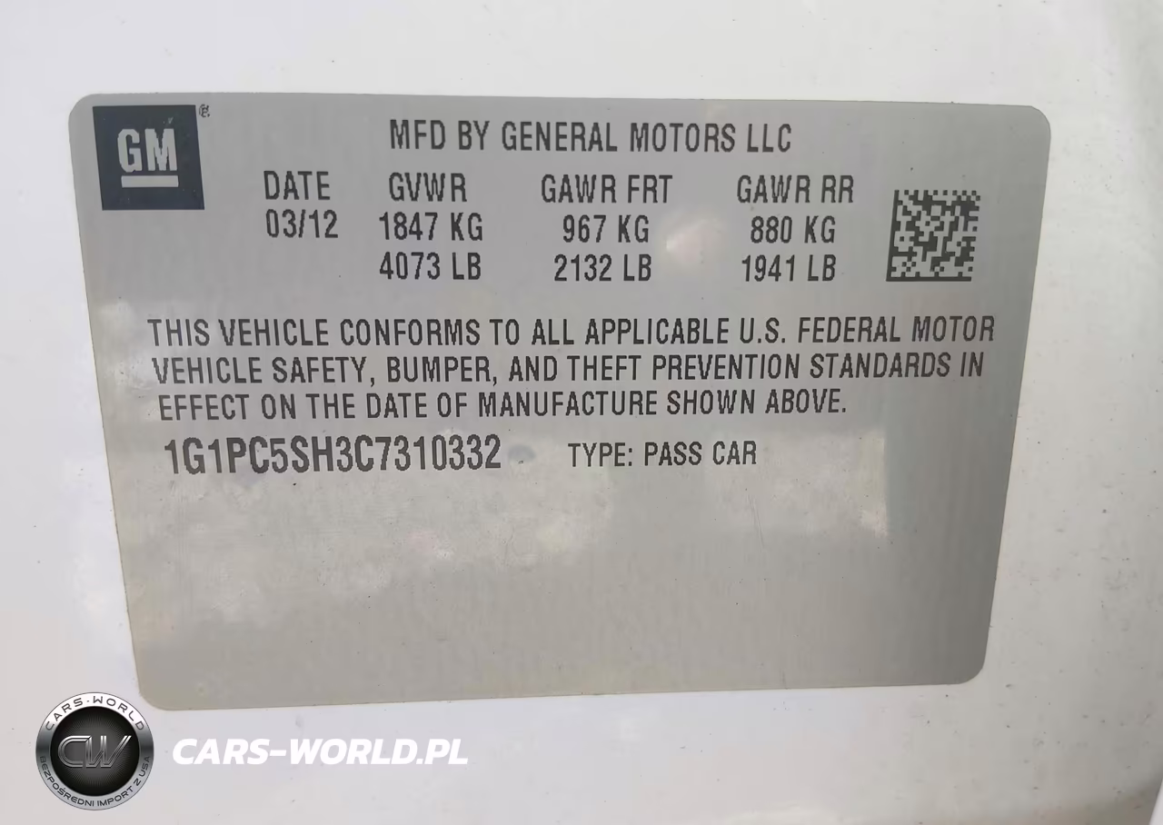 2012 Chevrolet Cruze Ls VIN:1G1PC5SH3C7310332 - 9