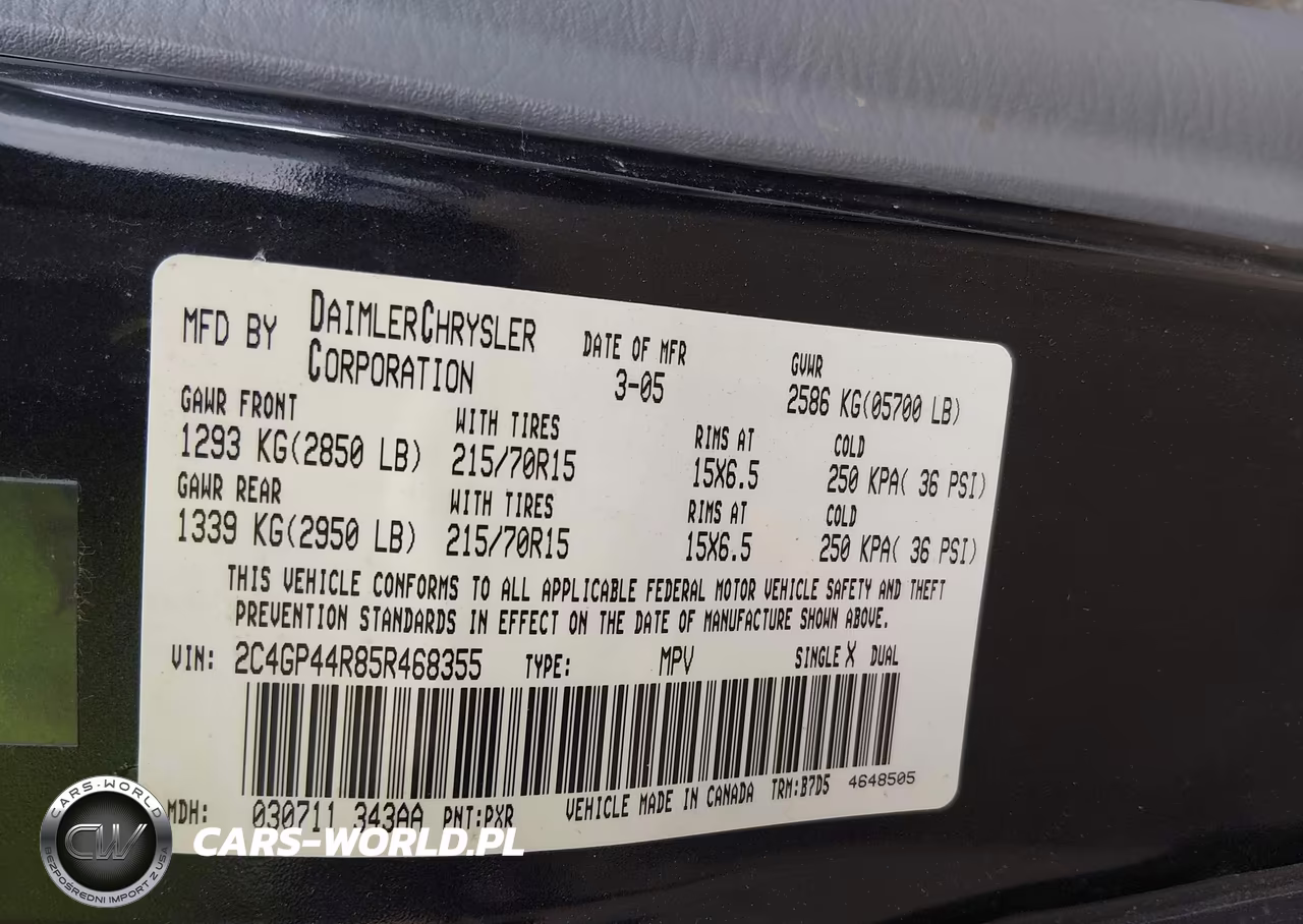 2005 Chrysler Town & Country Lx VIN:2C4GP44R85R468355 - 9