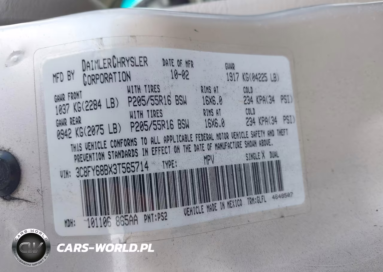 2003 Chrysler Pt Cruiser Limited VIN:3C8FY68BX3T565714 - 9
