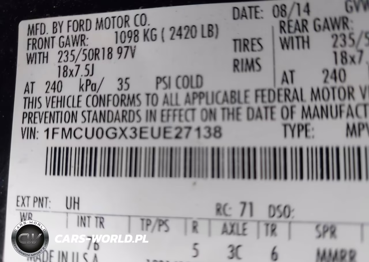 2014 Ford Escape Se VIN:1FMCU0GX3EUE27138 - 9