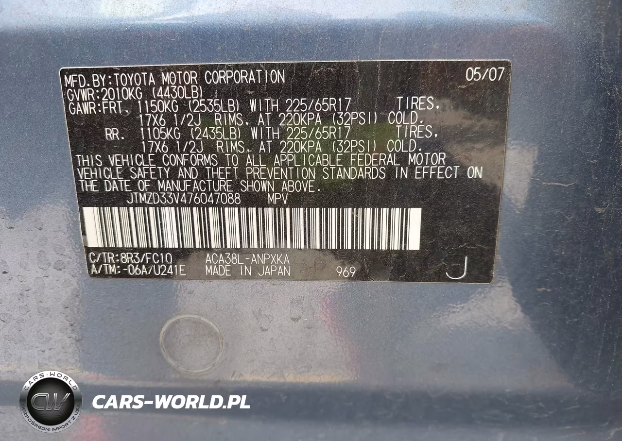 2007 Toyota Rav4 VIN:JTMZD33V476047088 - 9