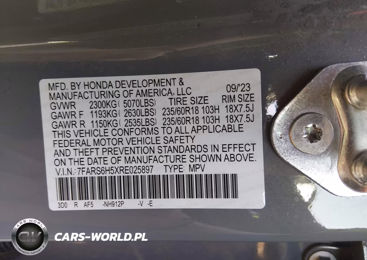 2024 Honda Cr-V Hybrid Sport VIN:7FARS6H5XRE025897 - 9