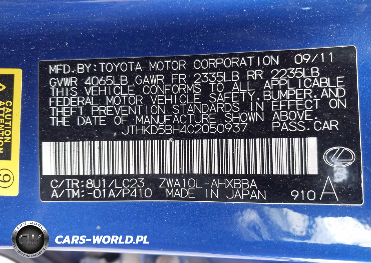2012 Lexus Ct 200H Premium VIN:JTHKD5BH4C2050937 - 9
