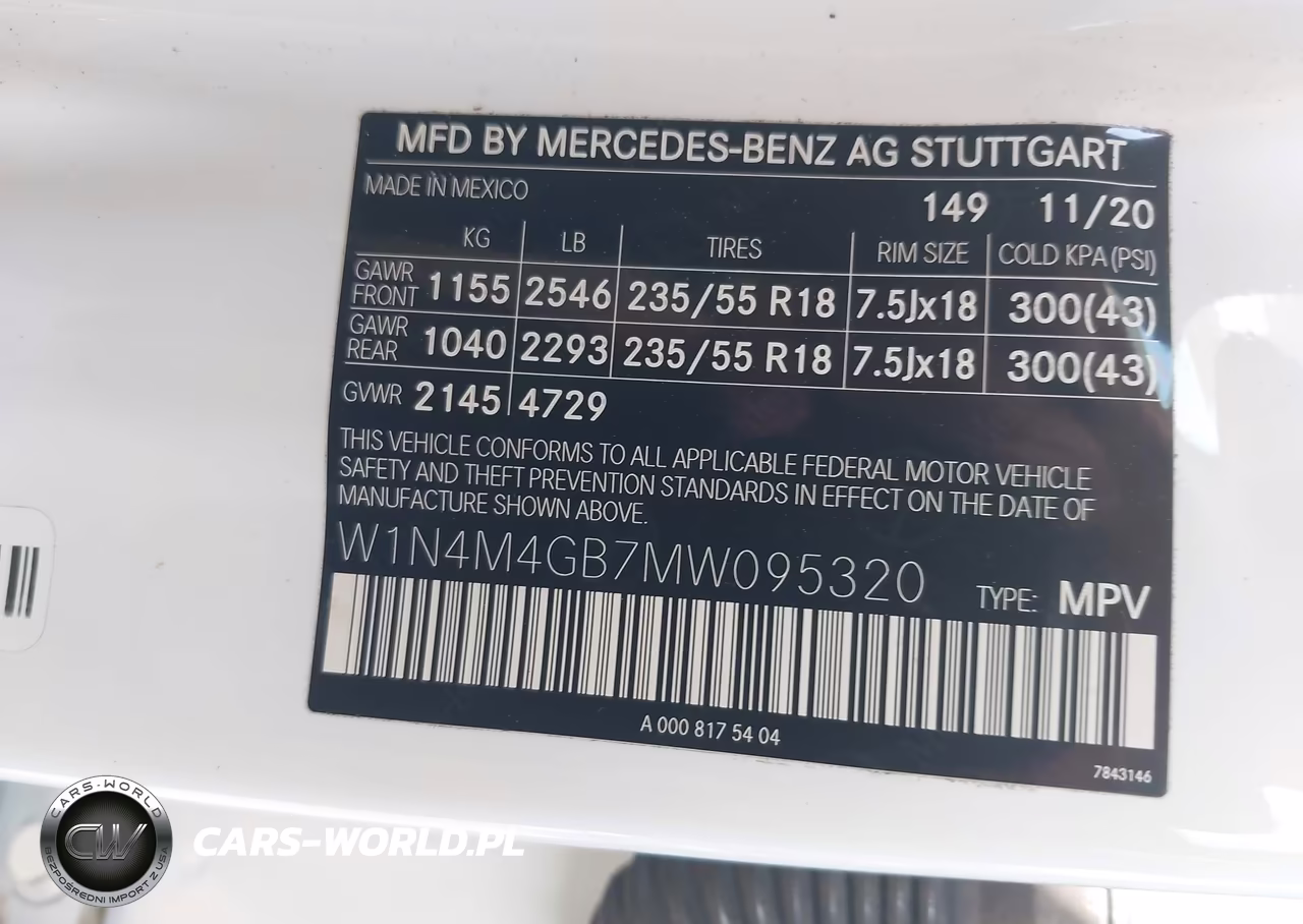 2021 Mercedes-Benz Glb 250 VIN:W1N4M4GB7MW095320 - 9
