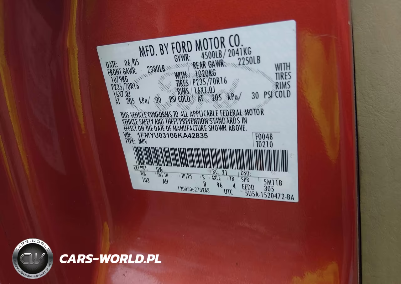 2006 Ford Escape Xlt-Xlt Sport VIN:1FMYU03106KA42835 - 9