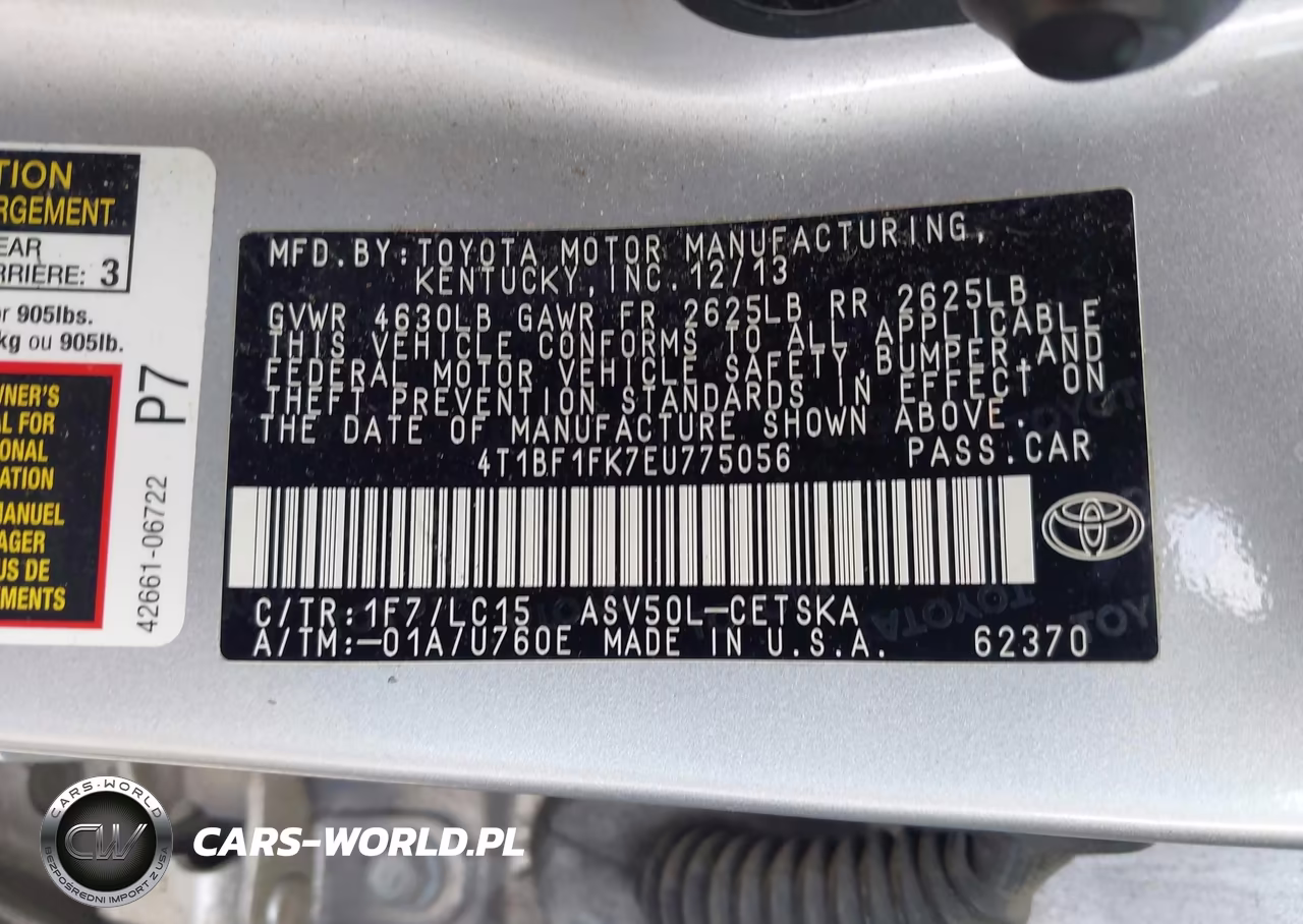 2014 Toyota Camry Se VIN:4T1BF1FK7EU775056 - 9