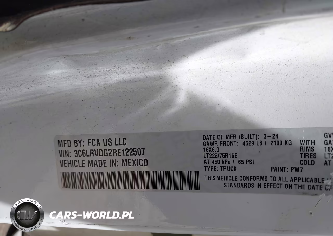 2024 Ram Promaster 2500 Tradesman High Roof 159 Wb W-Pass Seat VIN:3C6LRVDG2RE122507 - 9