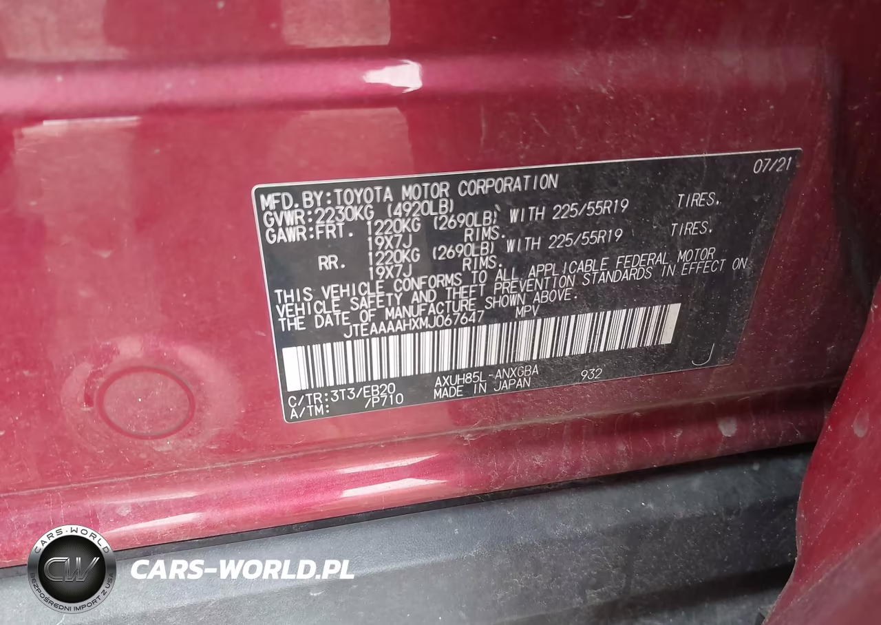2021 Toyota Venza Xle VIN:JTEAAAAHXMJ067647 - 9