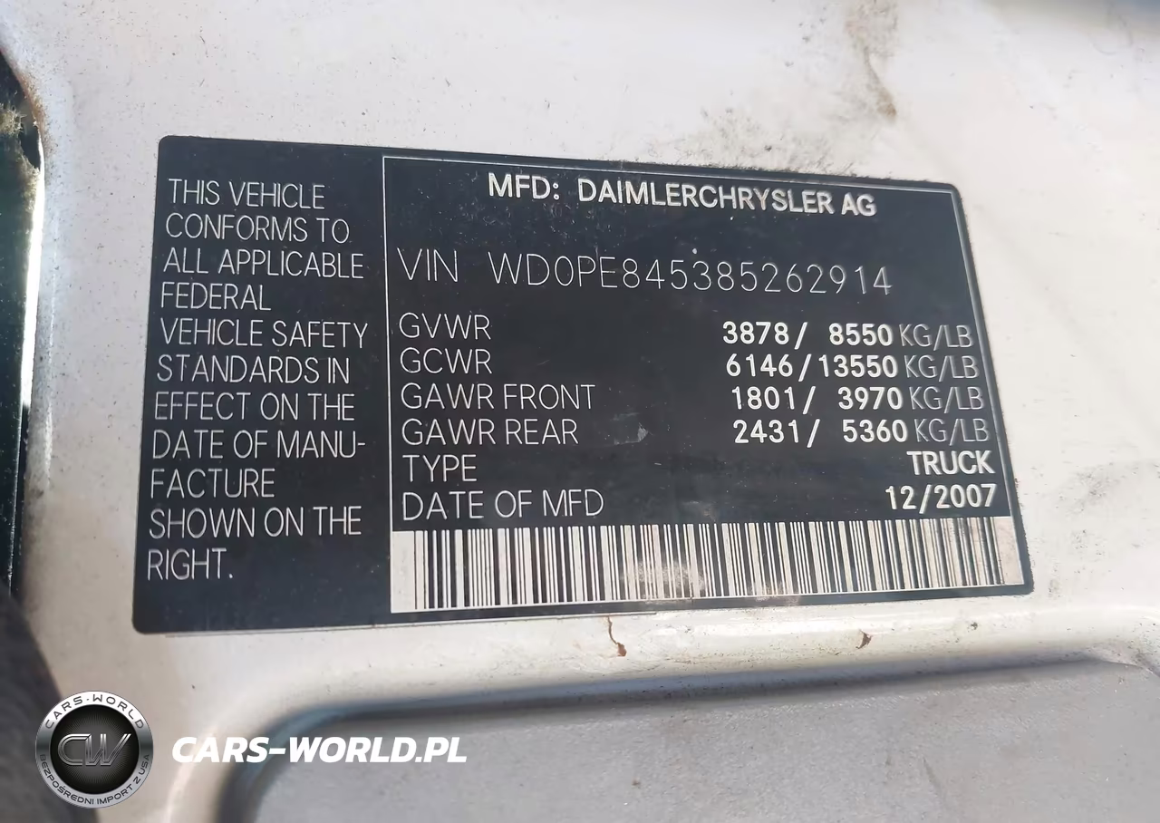 2008 Dodge Sprinter Van 2500 High Roof VIN:WD0PE845385262914 - 9