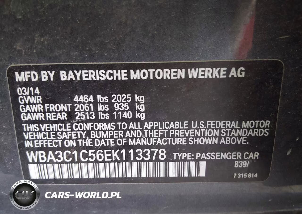 2014 BMW 328I VIN:WBA3C1C56EK113378 - 9