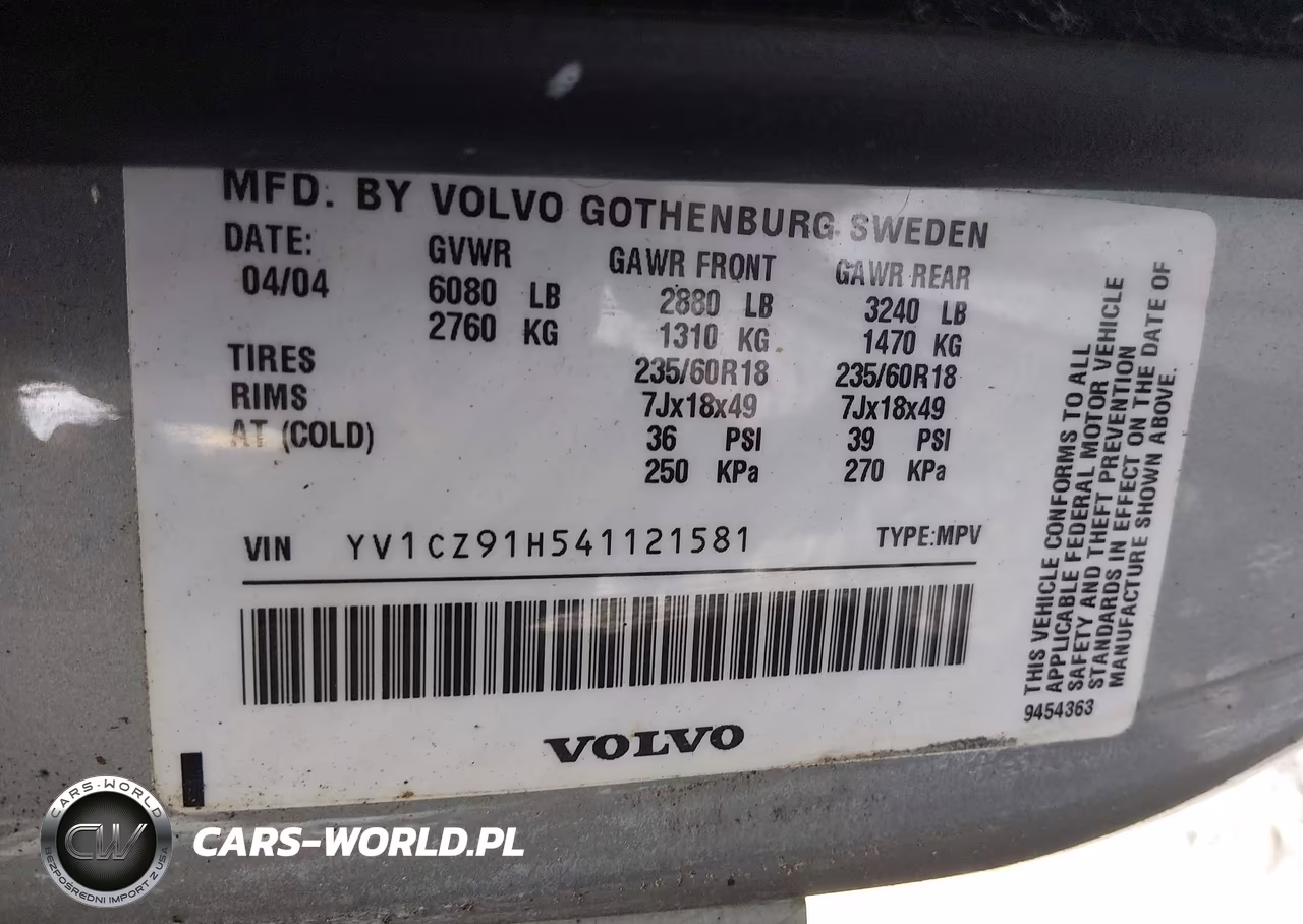 2004 Volvo Xc90 T6 VIN:YV1CZ91H541121581 - 9