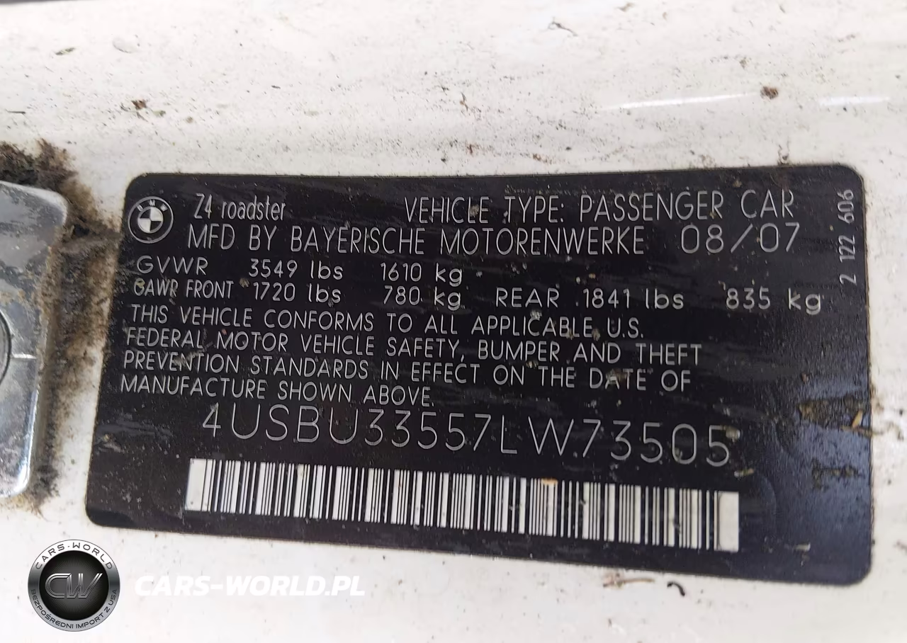 2007 BMW Z4 3.0I VIN:4USBU33557LW73505 - 9