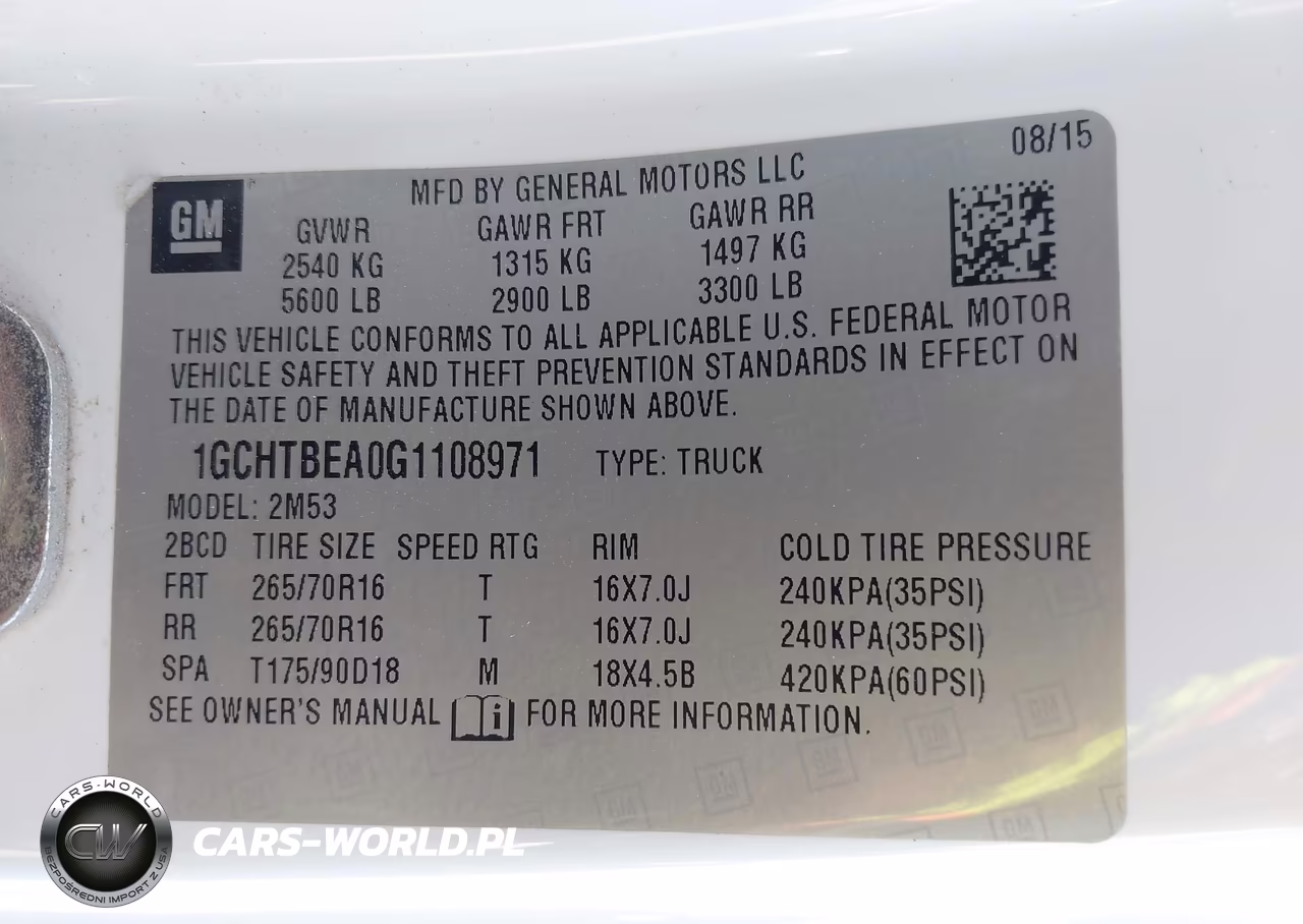 2016 Chevrolet Colorado Wt VIN:1GCHTBEA0G1108971 - 9