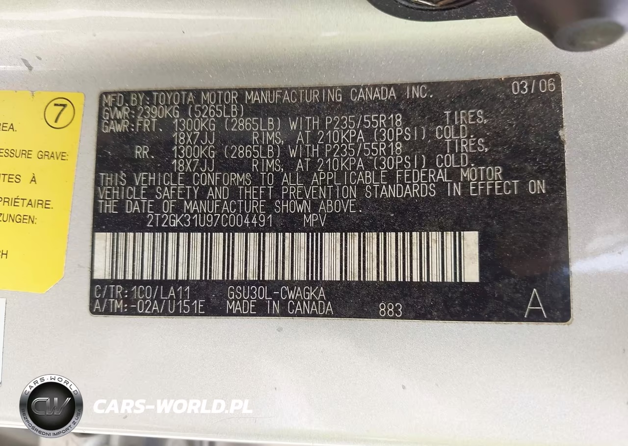 2007 Lexus Rx 350 VIN:2T2GK31U97C004491 - 9