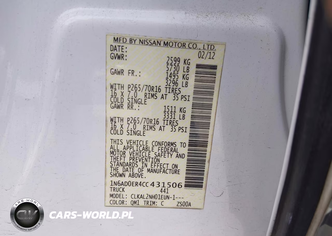 2012 Nissan Frontier Sv VIN:1N6AD0ER4CC431506 - 9