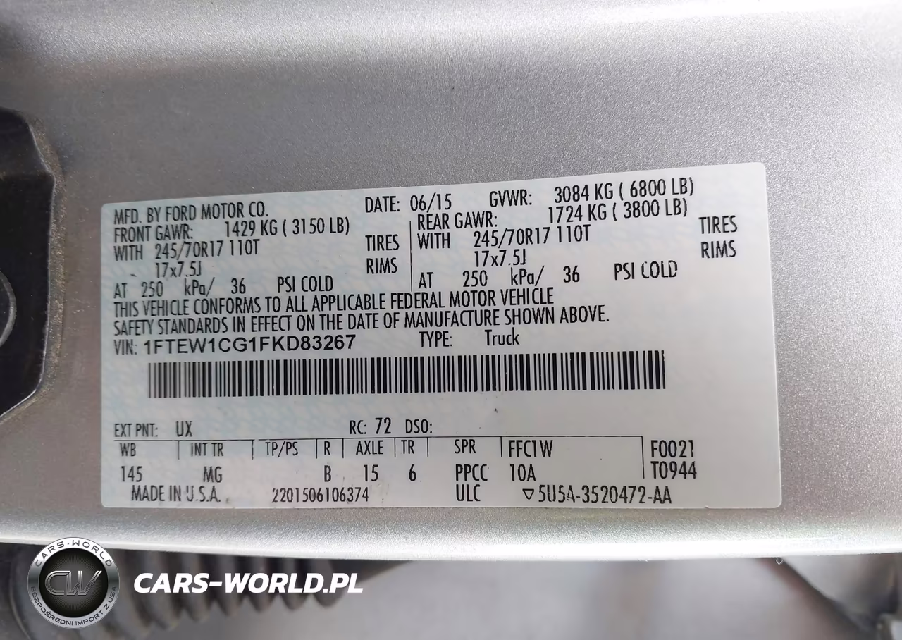 2015 Ford F-150 Xlt VIN:1FTEW1CG1FKD83267 - 9