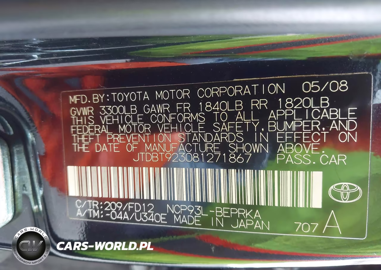 2008 Toyota Yaris VIN:JTDBT923081271867 - 9