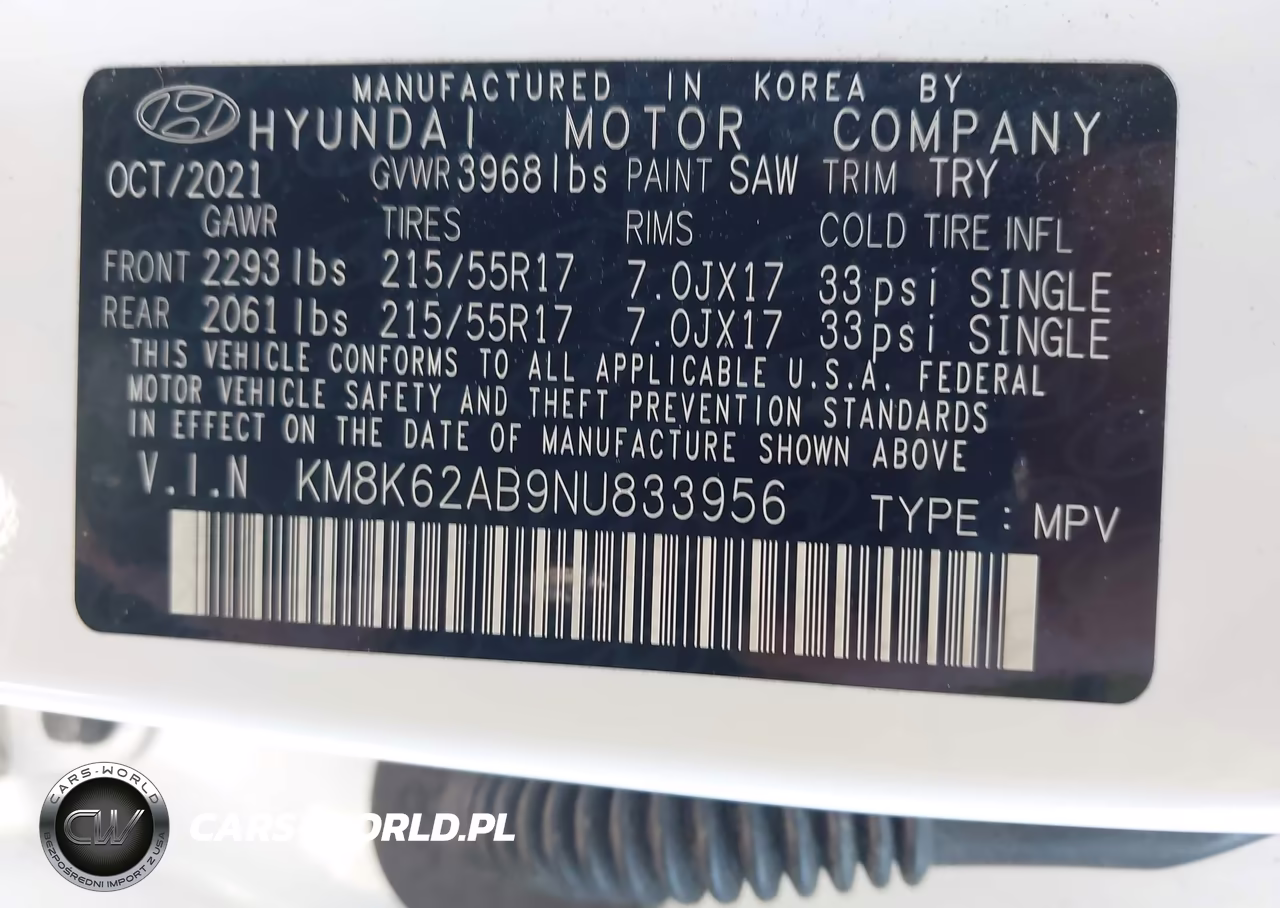 2022 Hyundai Kona Sel VIN:KM8K62AB9NU833956 - 9