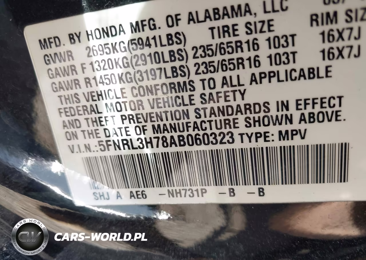 2010 Honda Odyssey Ex-L VIN:5FNRL3H78AB060323 - 9