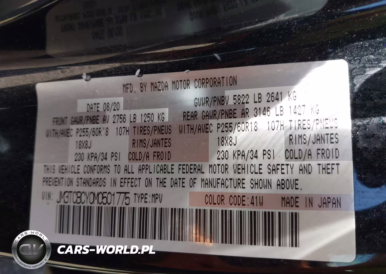 2021 Mazda Cx-9 Touring VIN:JM3TCBCY0M0501775 - 9