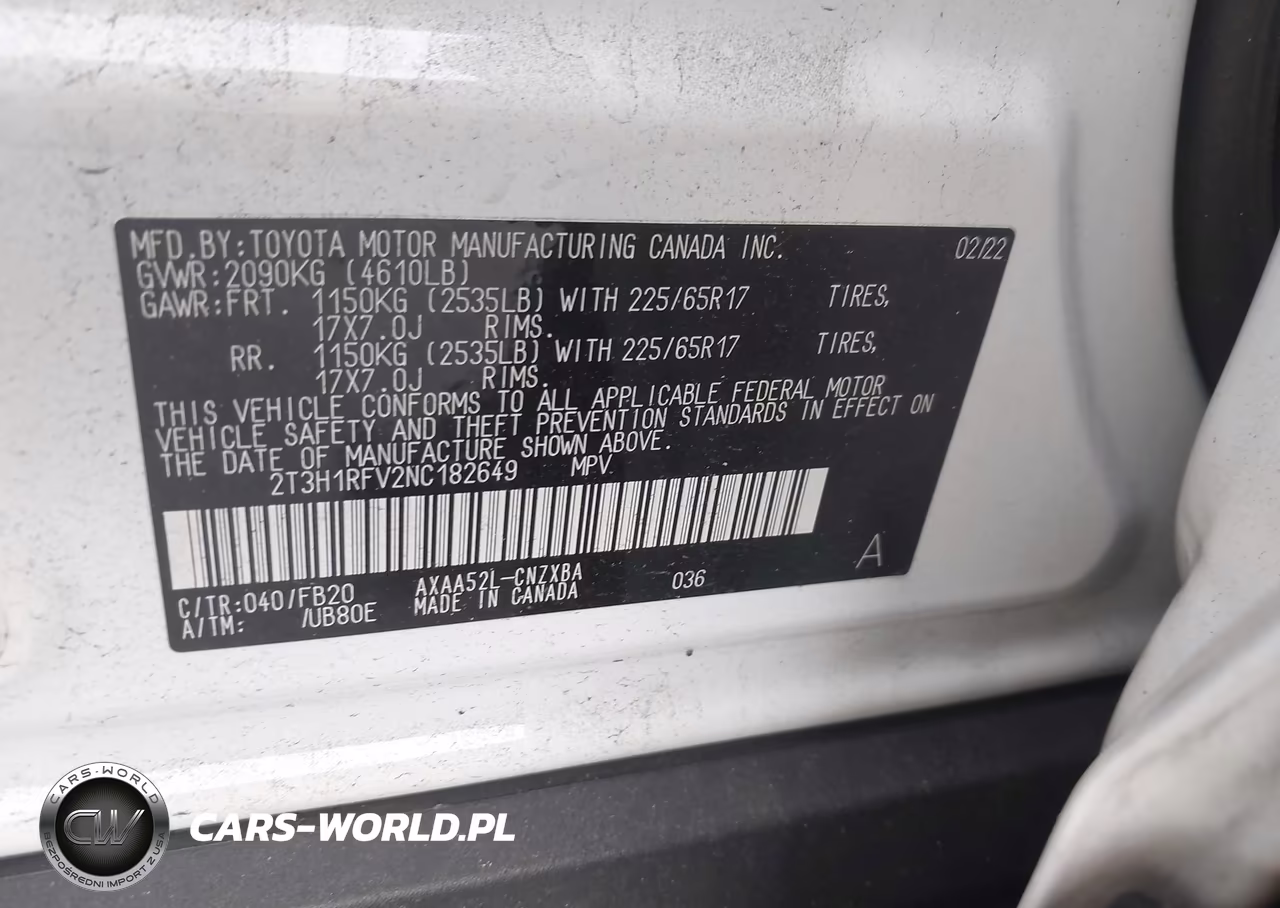2022 Toyota Rav4 Le VIN:2T3H1RFV2NC182649 - 9