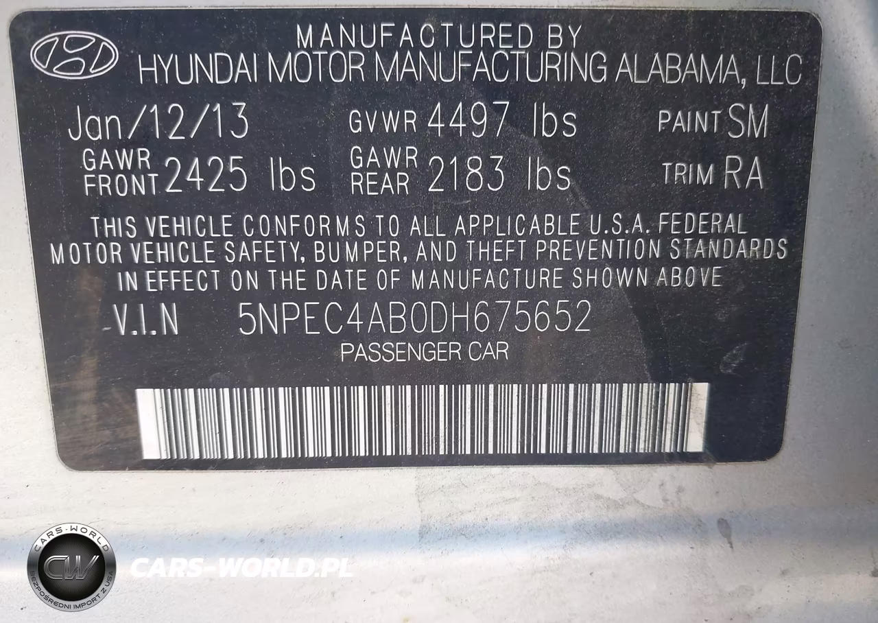 2013 Hyundai Sonata Limited 2.0T VIN:5NPEC4AB0DH675652 - 9