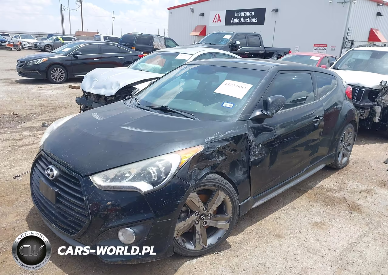 2014 Hyundai Veloster Turbo W-Blue VIN:KMHTC6AE3EU210315 - 2