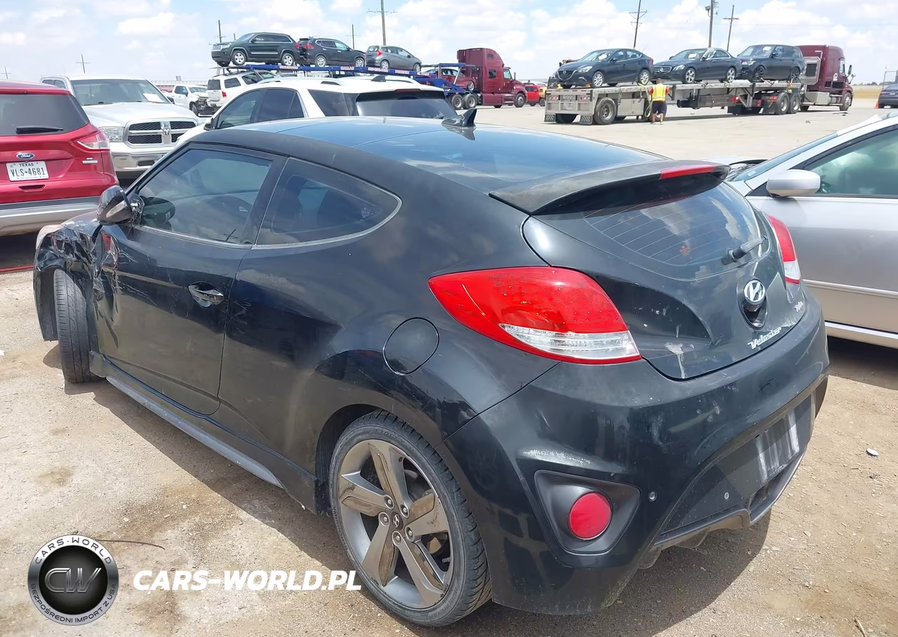 2014 Hyundai Veloster Turbo W-Blue VIN:KMHTC6AE3EU210315 - 3