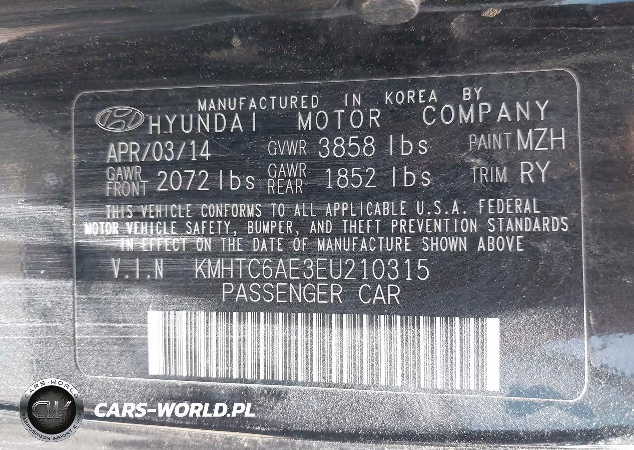 2014 Hyundai Veloster Turbo W-Blue VIN:KMHTC6AE3EU210315 - 9