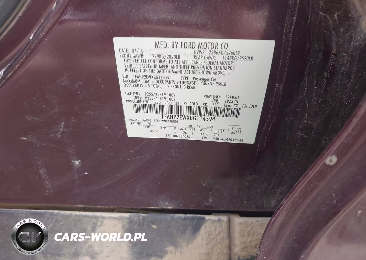 2011 Ford Taurus Sel VIN:1FAHP2EWXBG114594 - 9