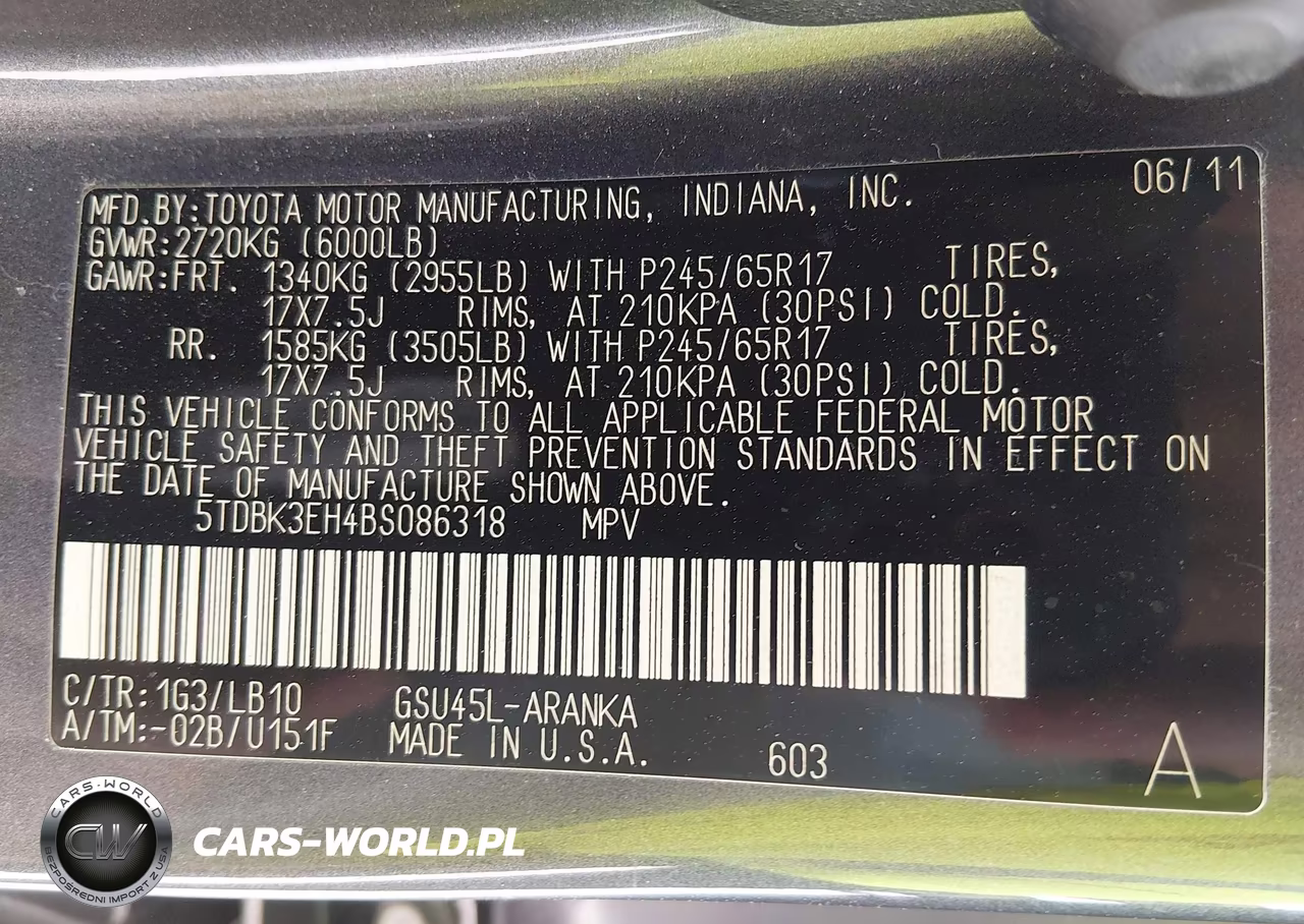 2011 Toyota Highlander Se V6 VIN:5TDBK3EH4BS086318 - 9