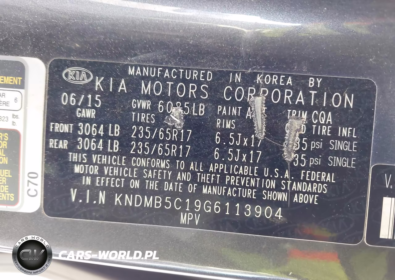 2016 Kia Sedona Lx VIN:KNDMB5C19G6113904 - 9