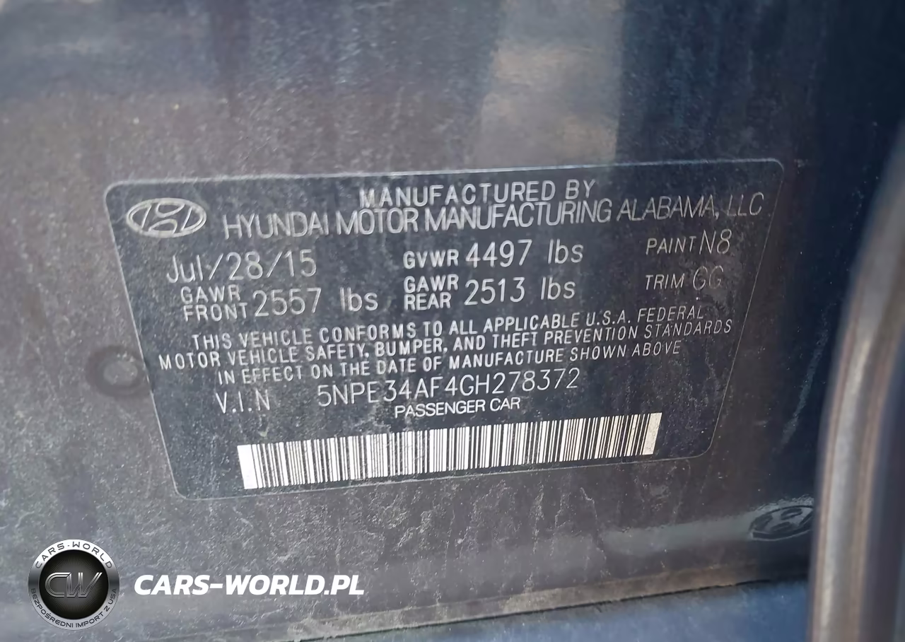 2016 Hyundai Sonata Sport VIN:5NPE34AF4GH278372 - 9