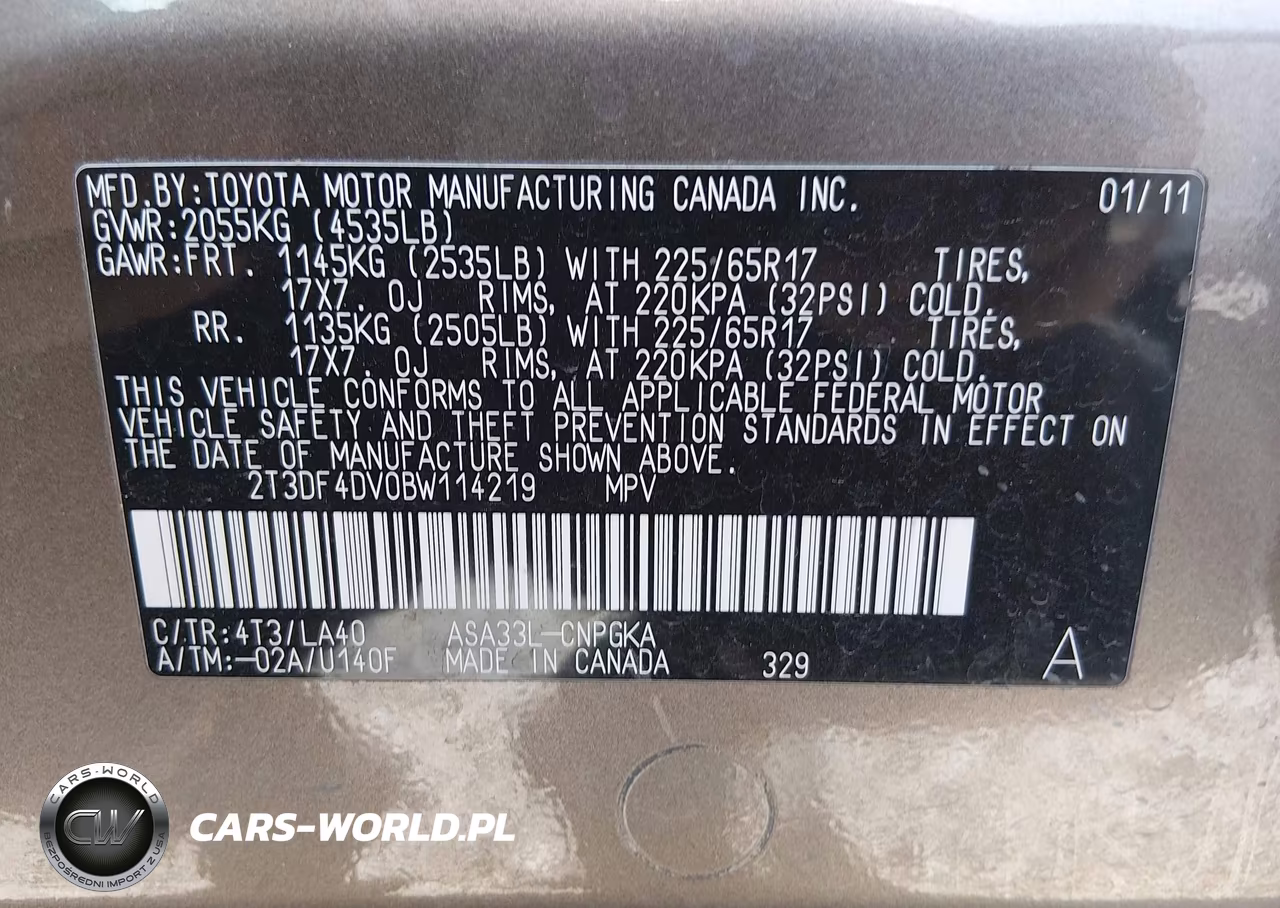 2011 Toyota Rav4 Limited VIN:2T3DF4DV0BW114219 - 9